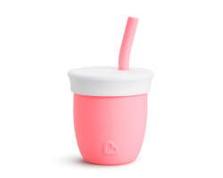 Silicone Cup with Straw 4oz - Coral