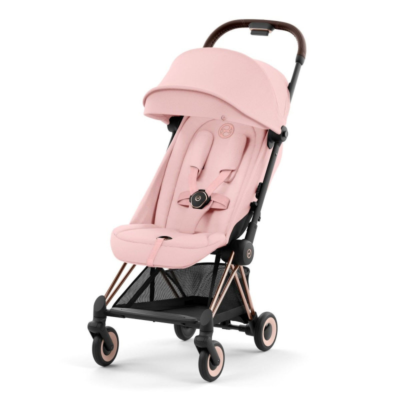 Coya Stroller - Rose Gold Frame with Peach Pink Seat