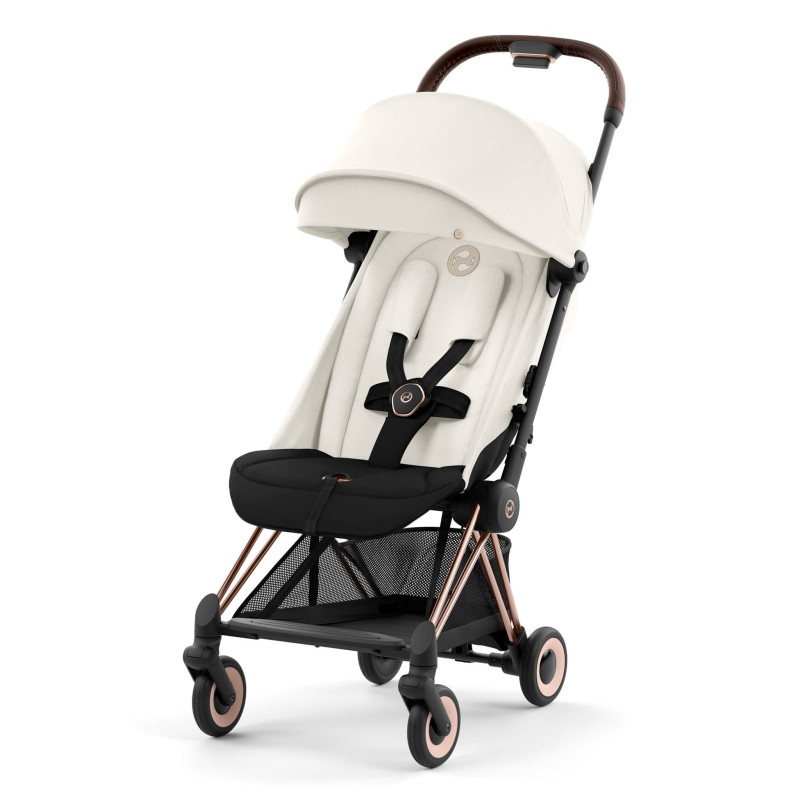 Coya Stroller - Rose Gold Frame with Off White Seat
