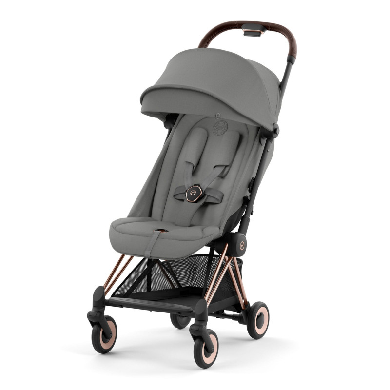 Coya Stroller - Rose Gold Frame with Mirage Gray Seat