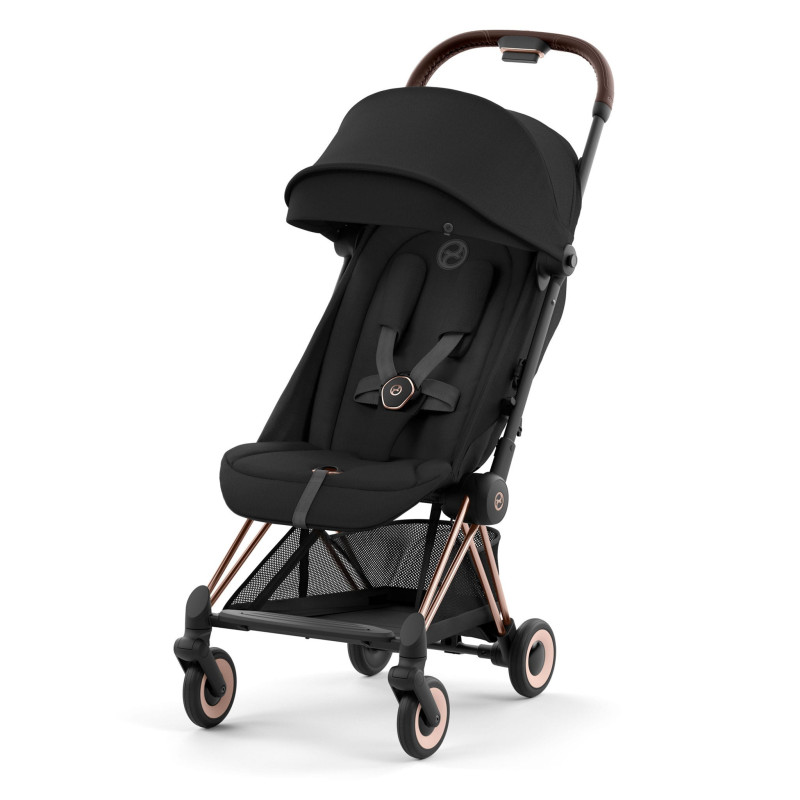 Coya Stroller - Rose Gold Frame with Sepia Black Seat