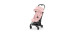 Coya Stroller - Matte Black Frame with Peach Pink Seat