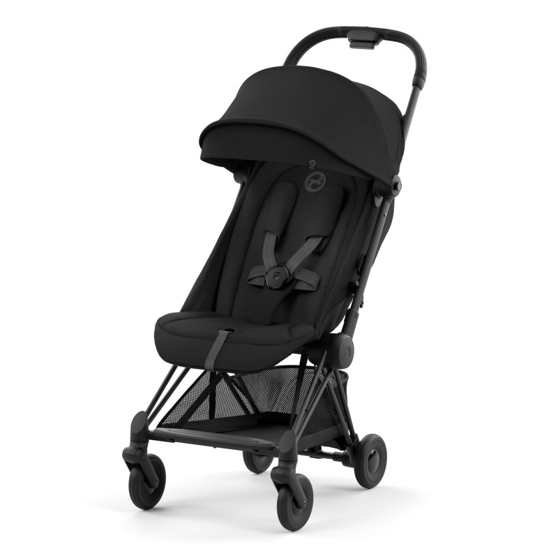 Cybex Poussette Coya - Cadre noir mat avec siège noir sépia