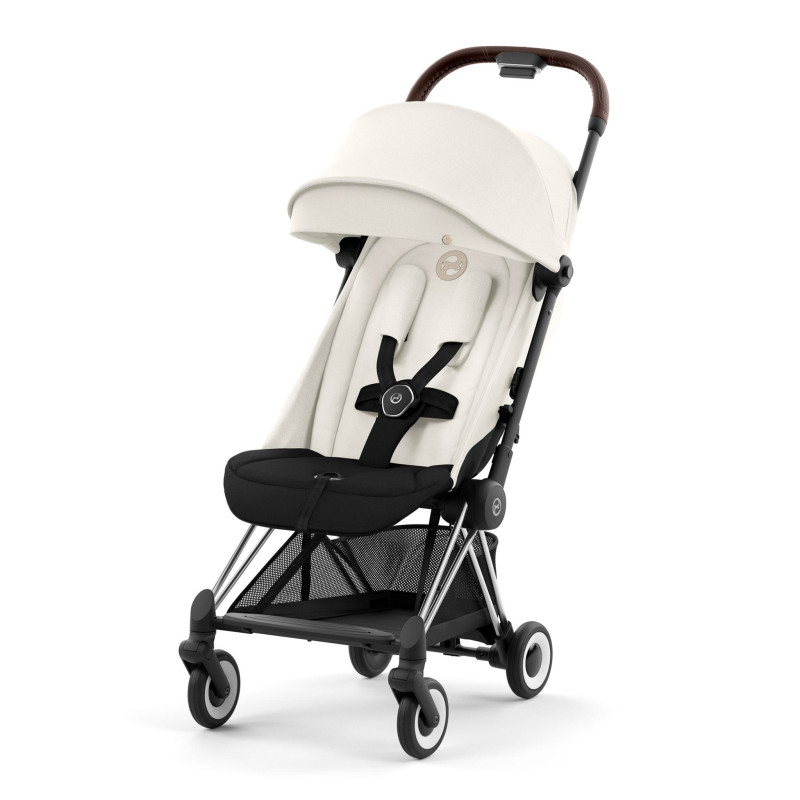 Coya Stroller - Chrome Frame with Off White Seat