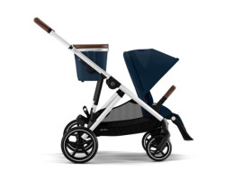 Gazelle S 2 stroller – Silver-colored chassis with Ocean Blue seat