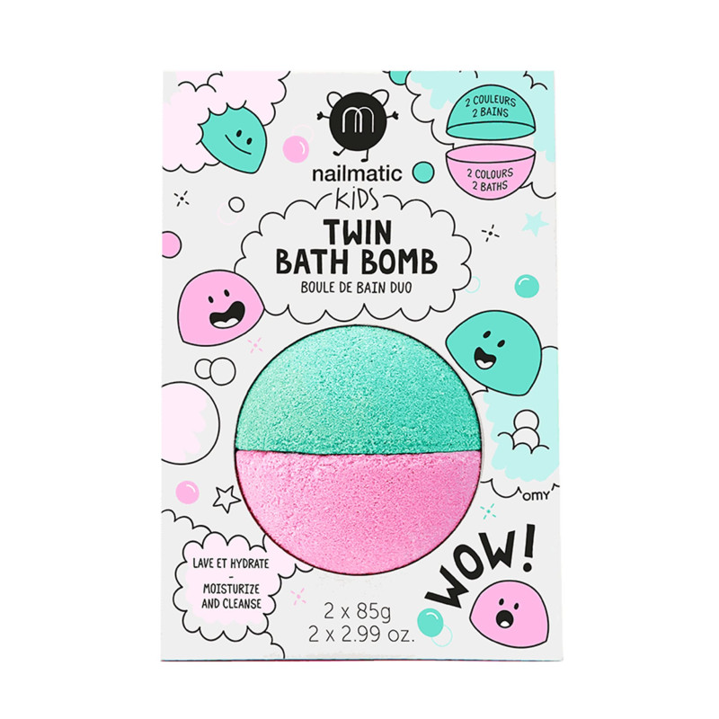 Twin Bath Bomb - Pink/green