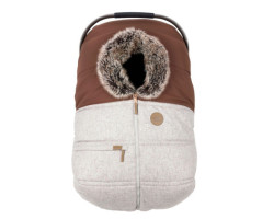 3 Season Car Seat Cover - Wool Collection - Choco