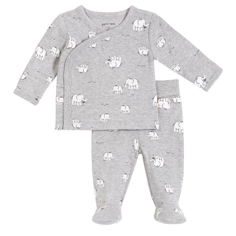 Petit Lem Ensemble de 2pcs Éléphants 0-9mois