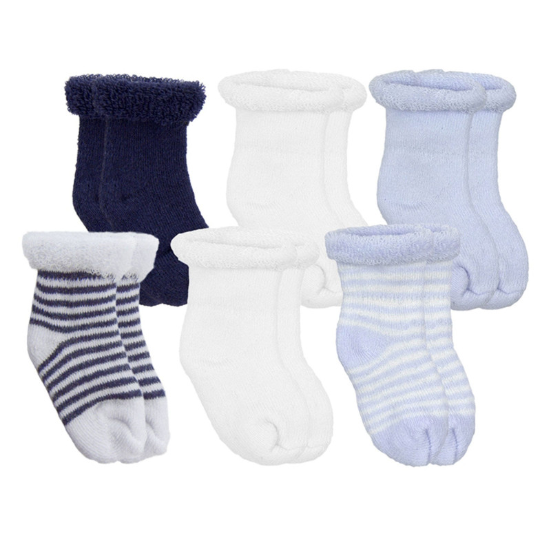 Ratine Socks Pack of 6 Newborn - Blue