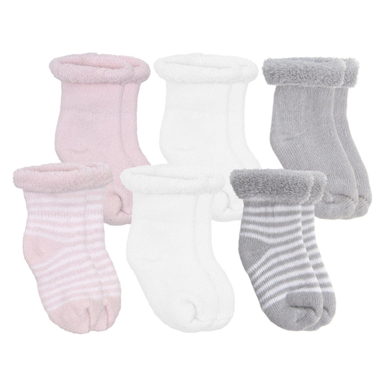 Ratine Socks Pack of 6 Newborn - Pink