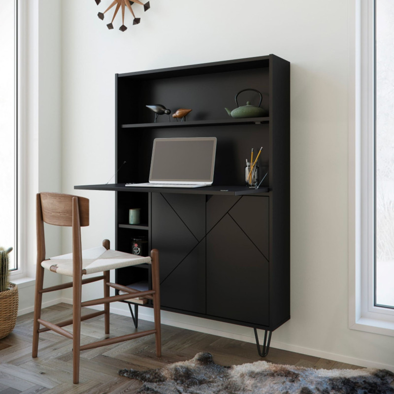 Nexera Bureau Mural Slim - Noir