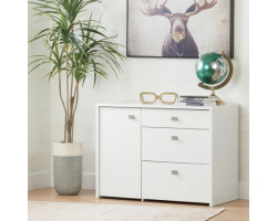 Storage Unit with File Drawer - Solid White Interface