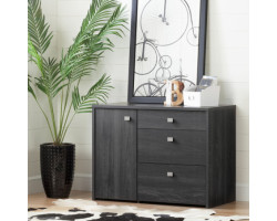 Storage Unit with File Drawer - Gray Oak Interface