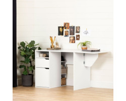 South Shore Table de Bricolage avec Rabat - Crea Blanc solide