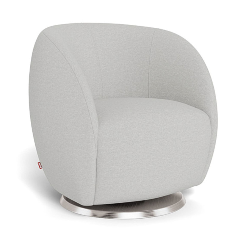 Gem Rocking and Swivel Armchair - Fog gray / Silver