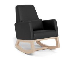 Joya Rocking Chair - Black Leather / Walnut