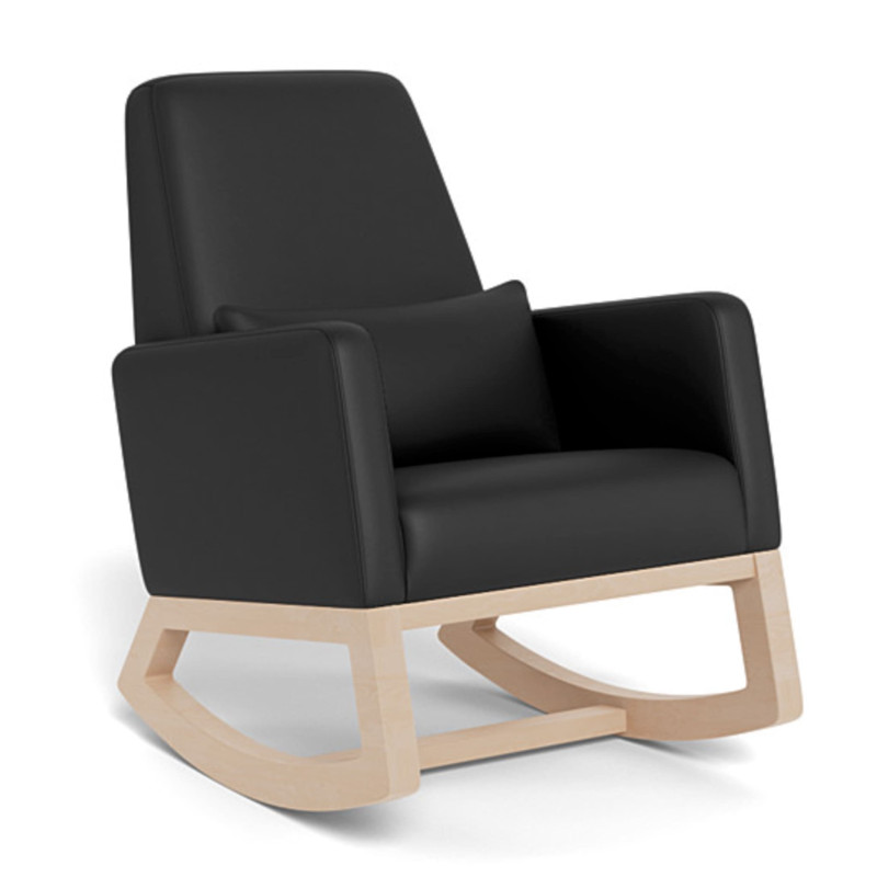 Joya Rocking Chair - Black Leather / Walnut