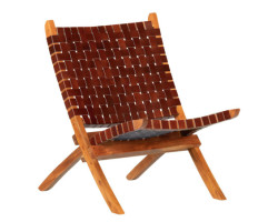 Balka Braided Leather Armchair - Brown
