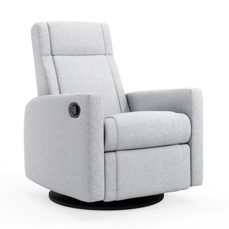 Nelly Rocking and Swivel Chair - Arlo Heather Gray / Black