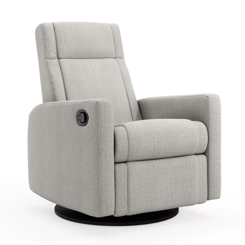 Nelly Rocking and Swivel Armchair - Nubia Silver / Black