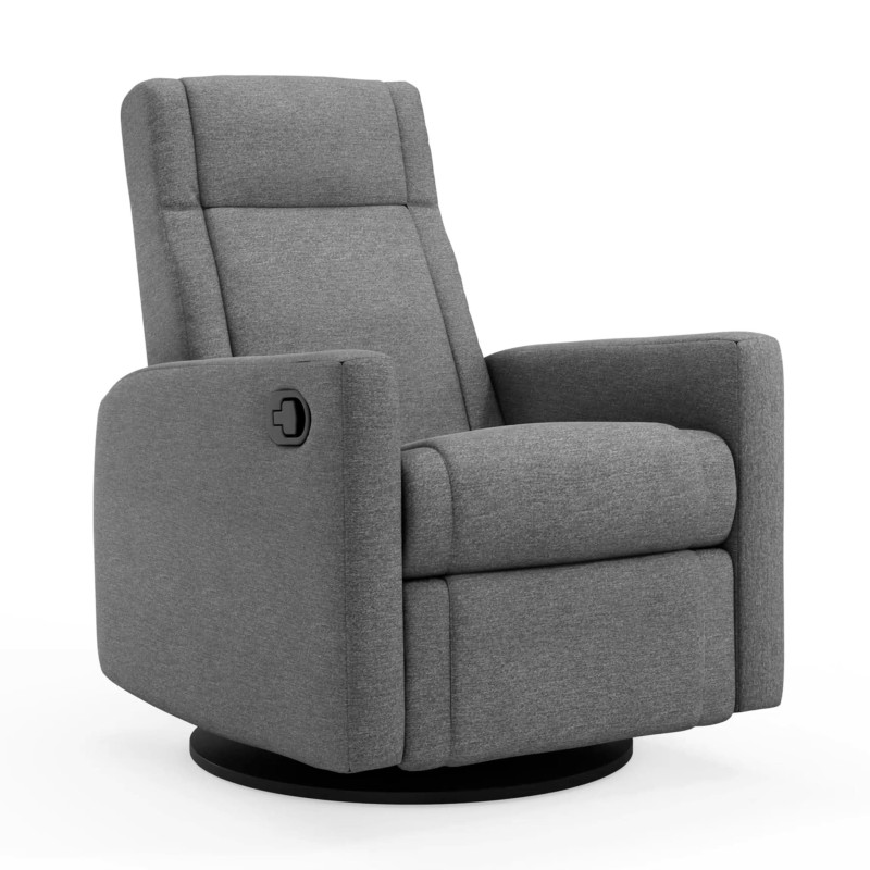 Nelly Rocking and Swivel Armchair - Nexus Charcoal / Black