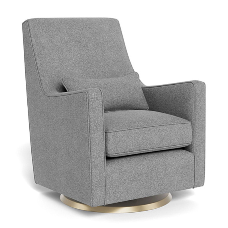 Luca Rocking and Swivel Armchair - Pepper Gray / Gold