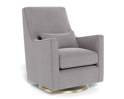 Luca Rocking and Swivel Armchair - Pebble Gray / Gold