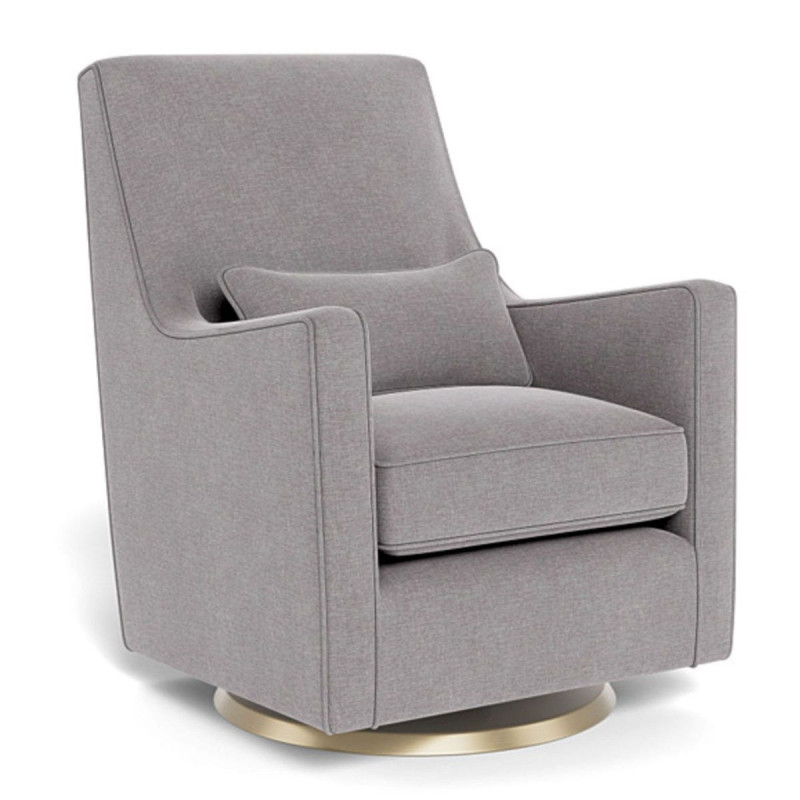 Luca Rocking and Swivel Armchair - Pebble Gray / Gold