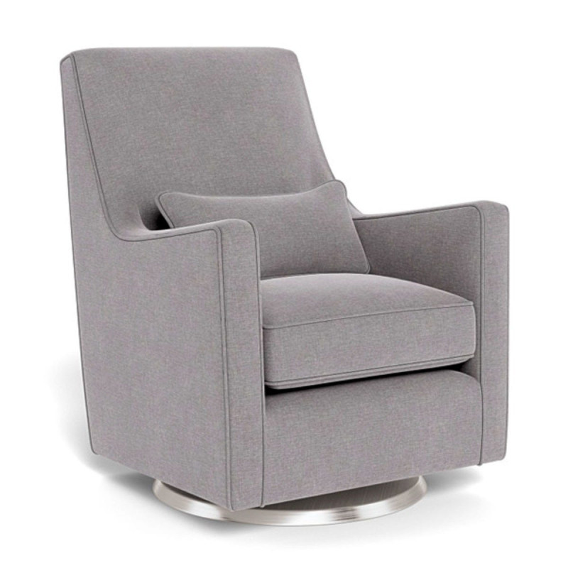 Luca Rocking and Swivel Armchair - Pebble Gray / Silver