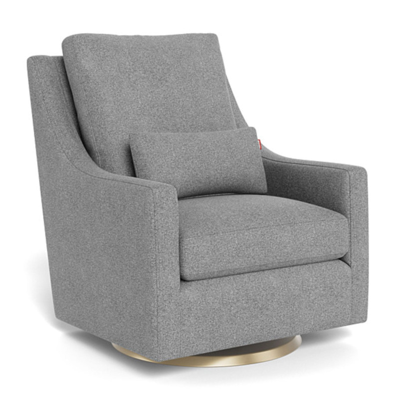 Vera Rocking and Swivel Armchair - Pepper Gray / Gold