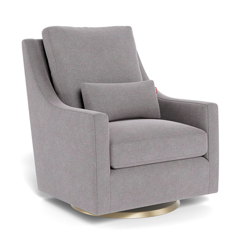 Vera Rocking and Swivel Armchair - Pebble Gray / Gold