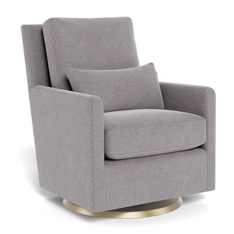 Como Rocking and Swivel Armchair - Pebble Gray / Gold