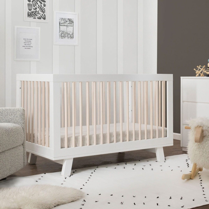 Hudson 3 in 1 Convertible Sleeper - White / Natural Washed