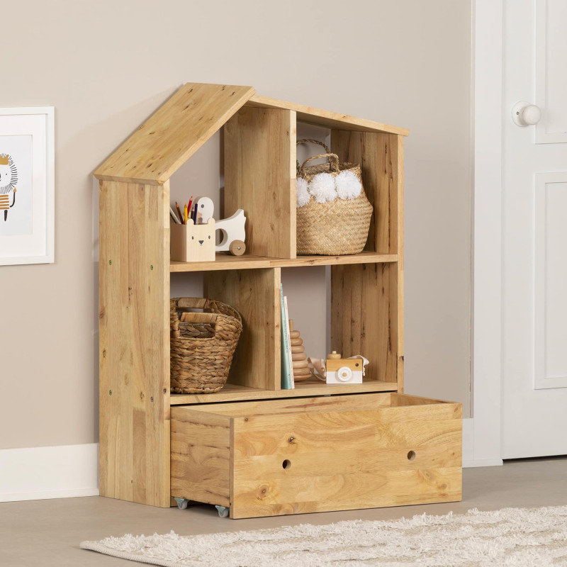 Bookcase with storage bin - Sweedi Natural wood