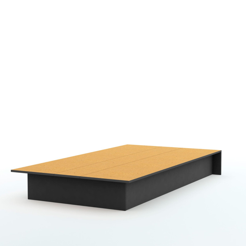 Single Platform Bed - Libra Solid Black