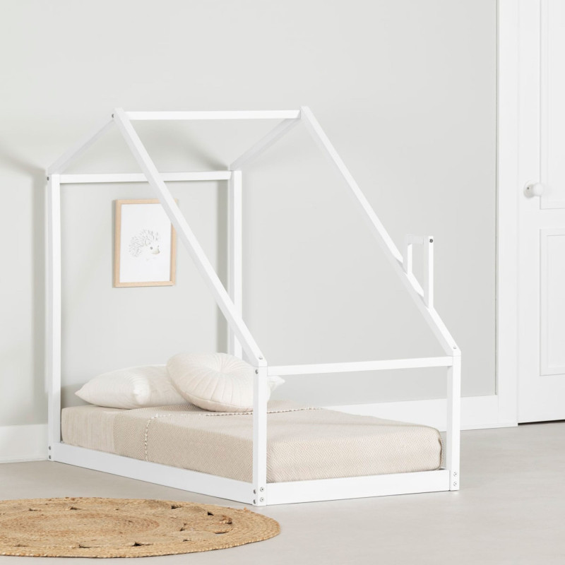 Sweedi - House Bed with Fireplace for Baby - White