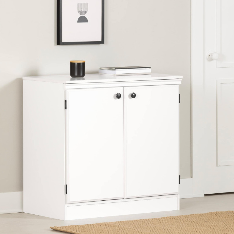 2 Door Storage Cabinet - Morgan Solid White