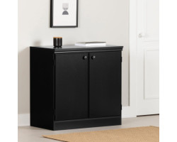 2 Door Storage Cabinet - Morgan Solid Black