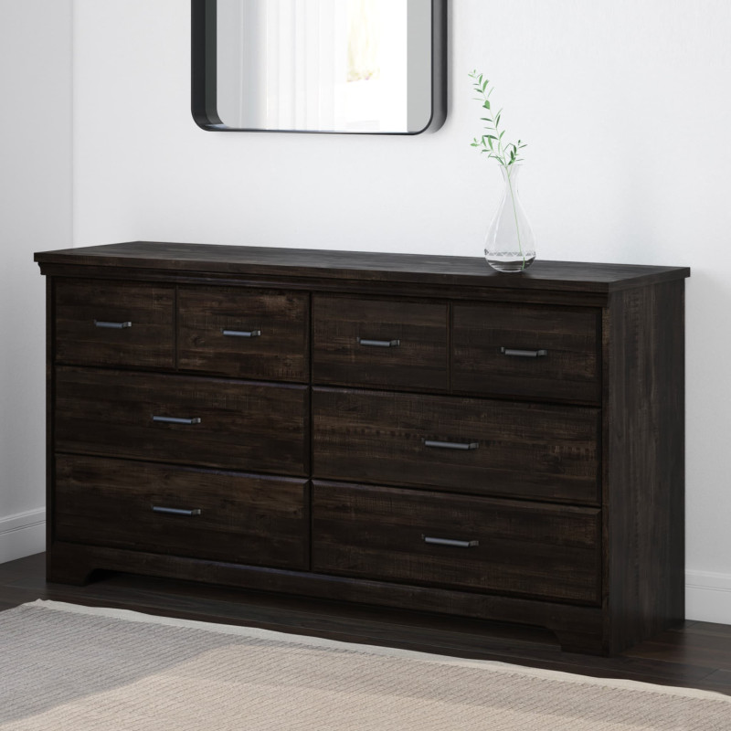 Double Desk 6 Drawers - Versa Antique Black