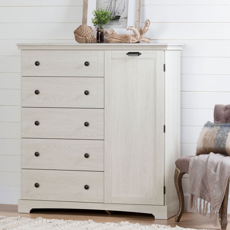 5 Drawer Door Chest - Avilla Winter Oak