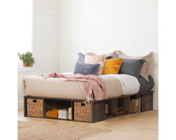 Double Bed with Storage Baskets - Avilla Autumn Oak