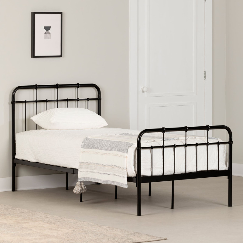 Vito Metal Single Bed - Black