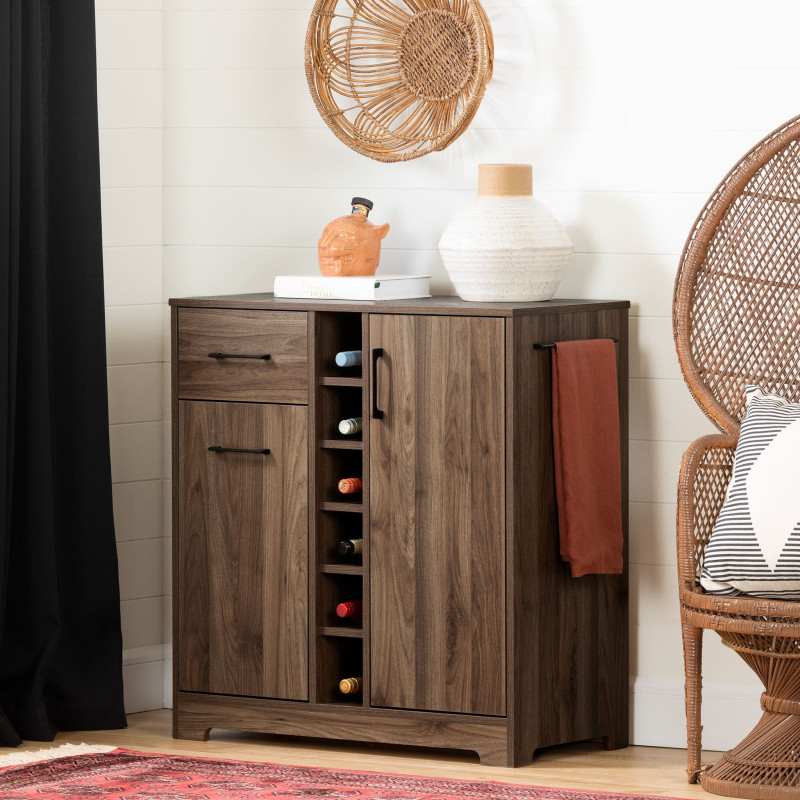 Bar cabinet with storage - Vietti Natural Walnut