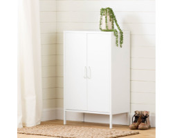 Crea Storage Unit with 2 Metal Doors - White