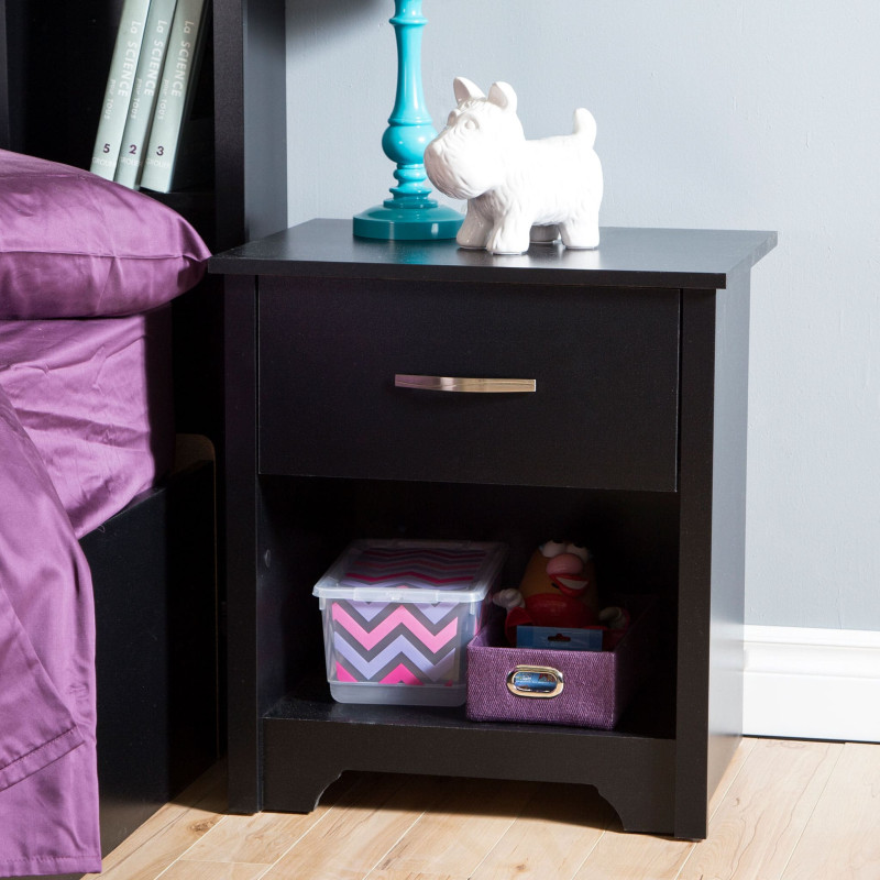 1 Drawer Nightstand - Fusion Solid Black