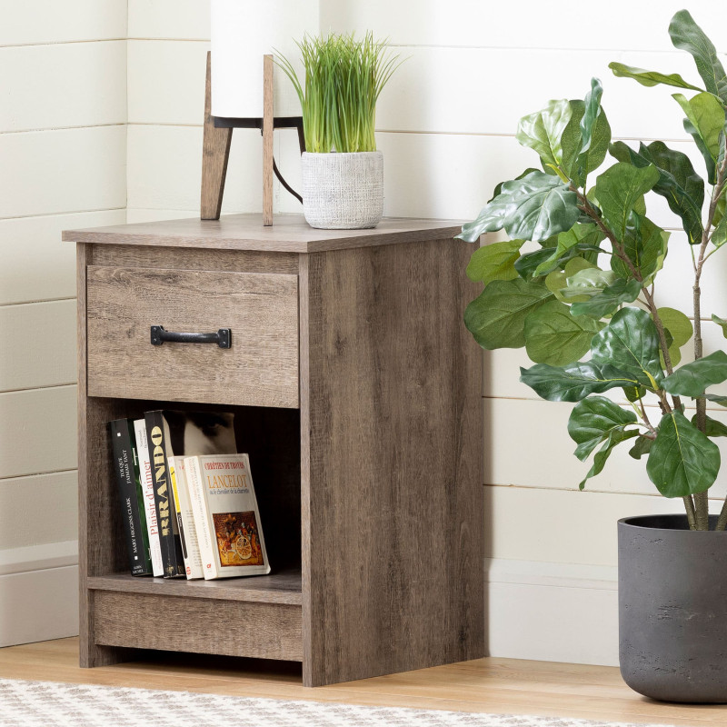 1 Drawer Nightstand - Tassio Aged Oak