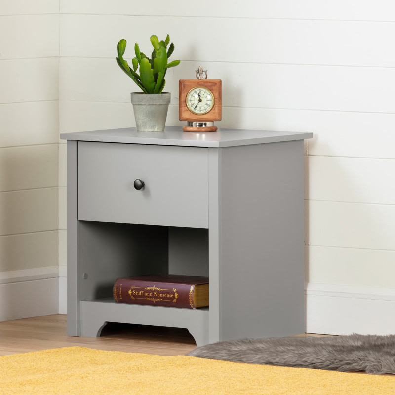 1 Drawer Nightstand - Vito Light Gray