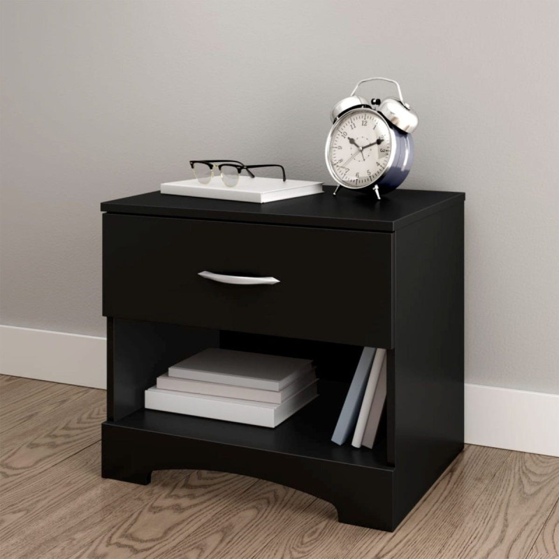 Step One 1 Drawer Nightstand - Solid Black