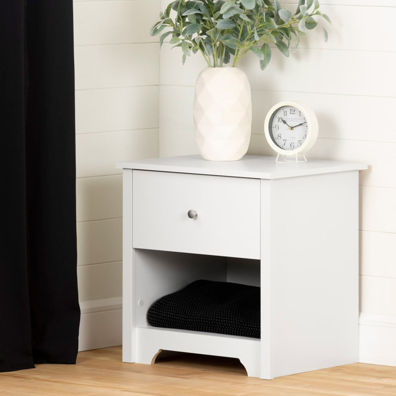 Vito 1 Drawer Nightstand - Solid White