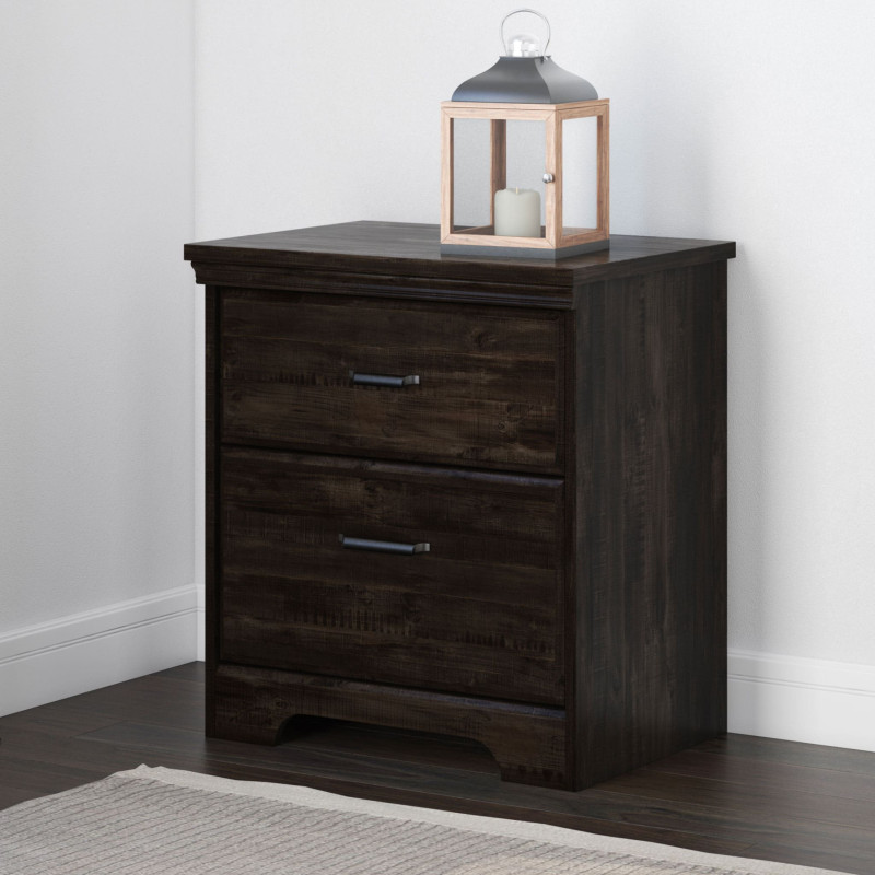 2 Drawer Nightstand - Versa Antique Black